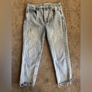 Old Navy Extra High Rise Sky High OG Light Blue Straight Leg Jeans 16